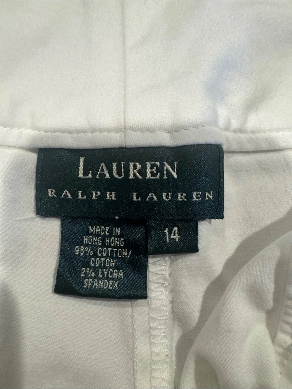 Lauren Ralph Lauren White Cropped Wide Leg Pants Gold Accent Closure Coastal 14
